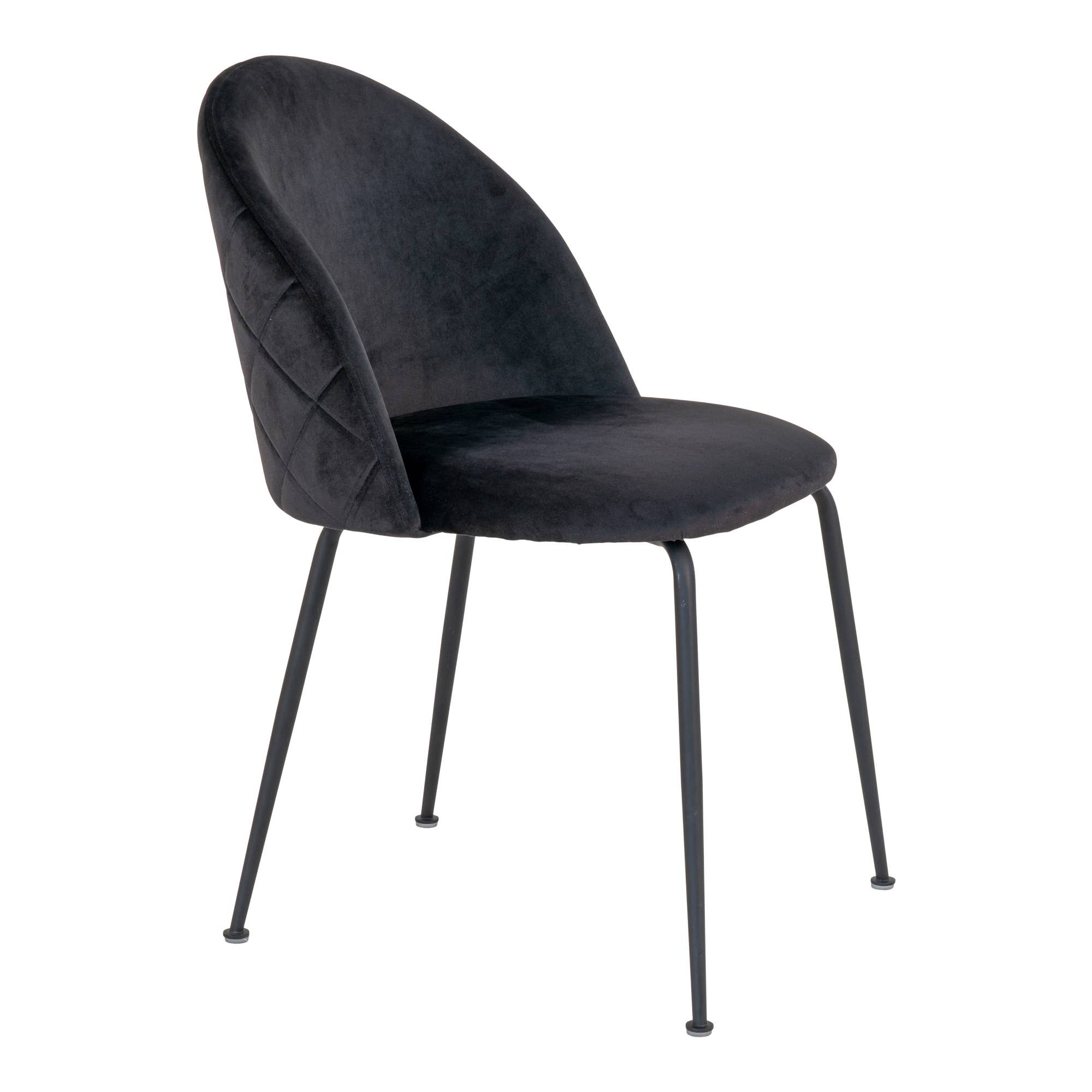 Geneve Dining Chair - Chair in black velvet for wholesale on Faire2