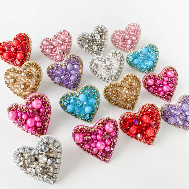 Gaby & Grace - Wholesale Stud/Post Earrings - Sweetheart Stud Earrings | Fuchsia