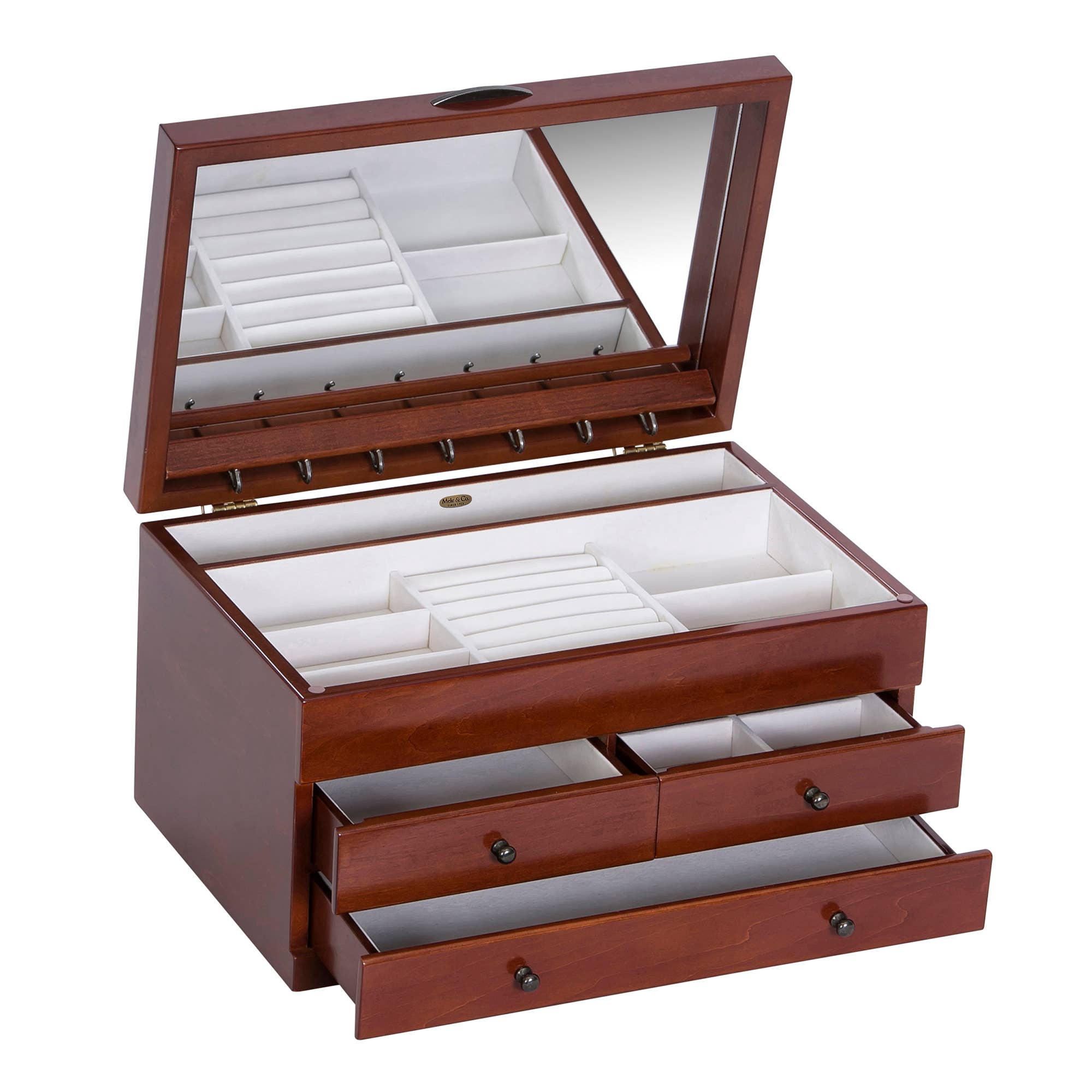 Mele and Co - Wholesale Jewelry Box/Organizer - Mele and Co Fairhaven Wooden Jewelry Box6
