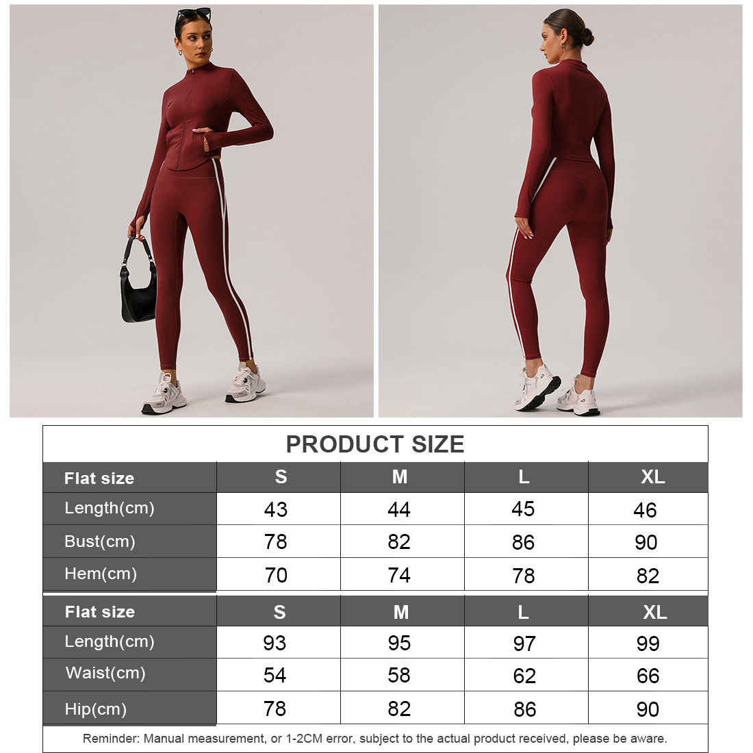 Sodalemon - Wholesale Activewear Set - Women's - Women Zipper Jacket Yoga Leggings Contrast Color 2 Pcs Set5
