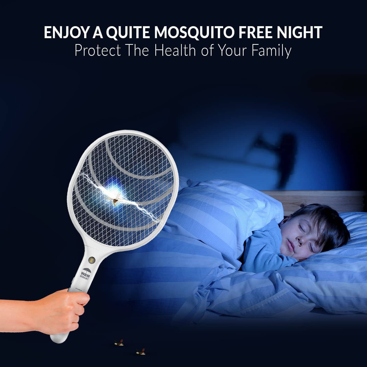 WBM LLC - Wholesale Insect Repellent - WBM SMART Electric Fly Swatter Racket | Pack 24