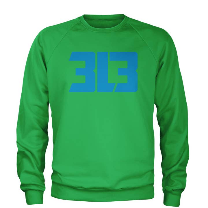 Expression Tees - Wholesale Graphic Sweatshirt - Unisex - 3L3 From The 313 Detroit Football Adult Crewneck Sweatshirt