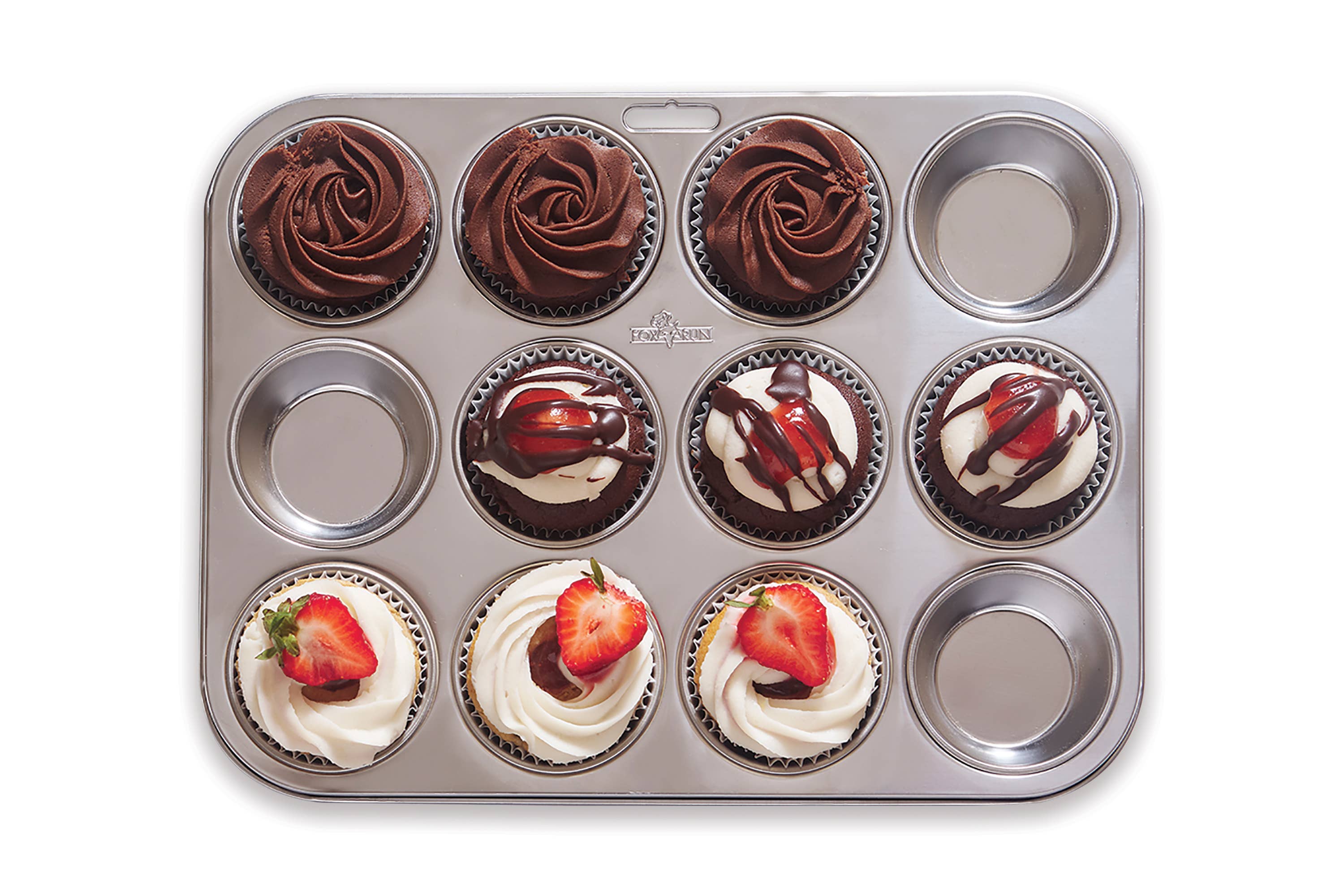 Fox Run Brands - Wholesale Cupcake/Muffin Pan - Fox Run Stainless Steel 12 Cup Muffin Pan, 10.5" x 13.75"7