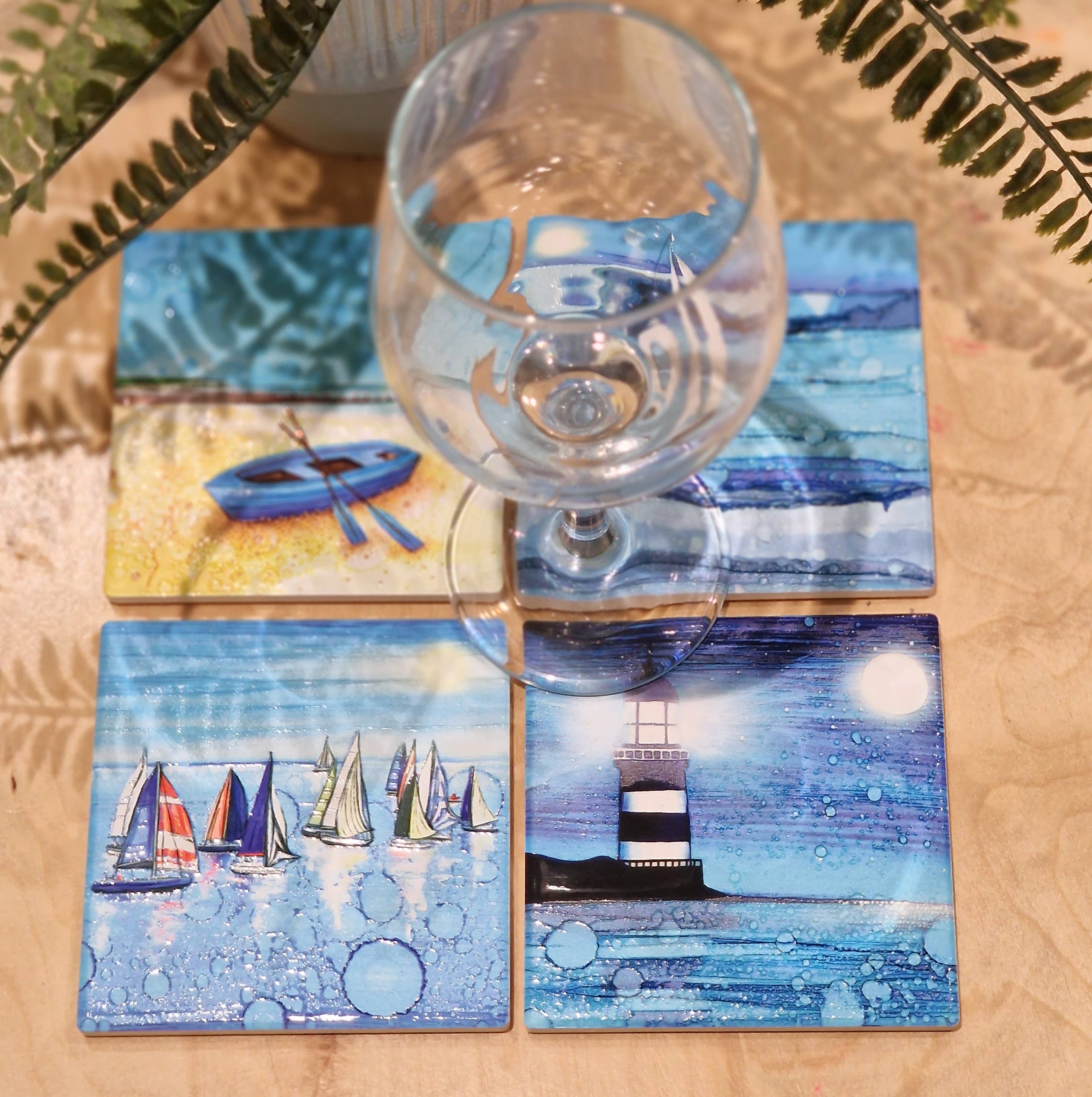 By Jo Crafts – wholesale Coasters – 83-C Nautical Regatta Coaster9