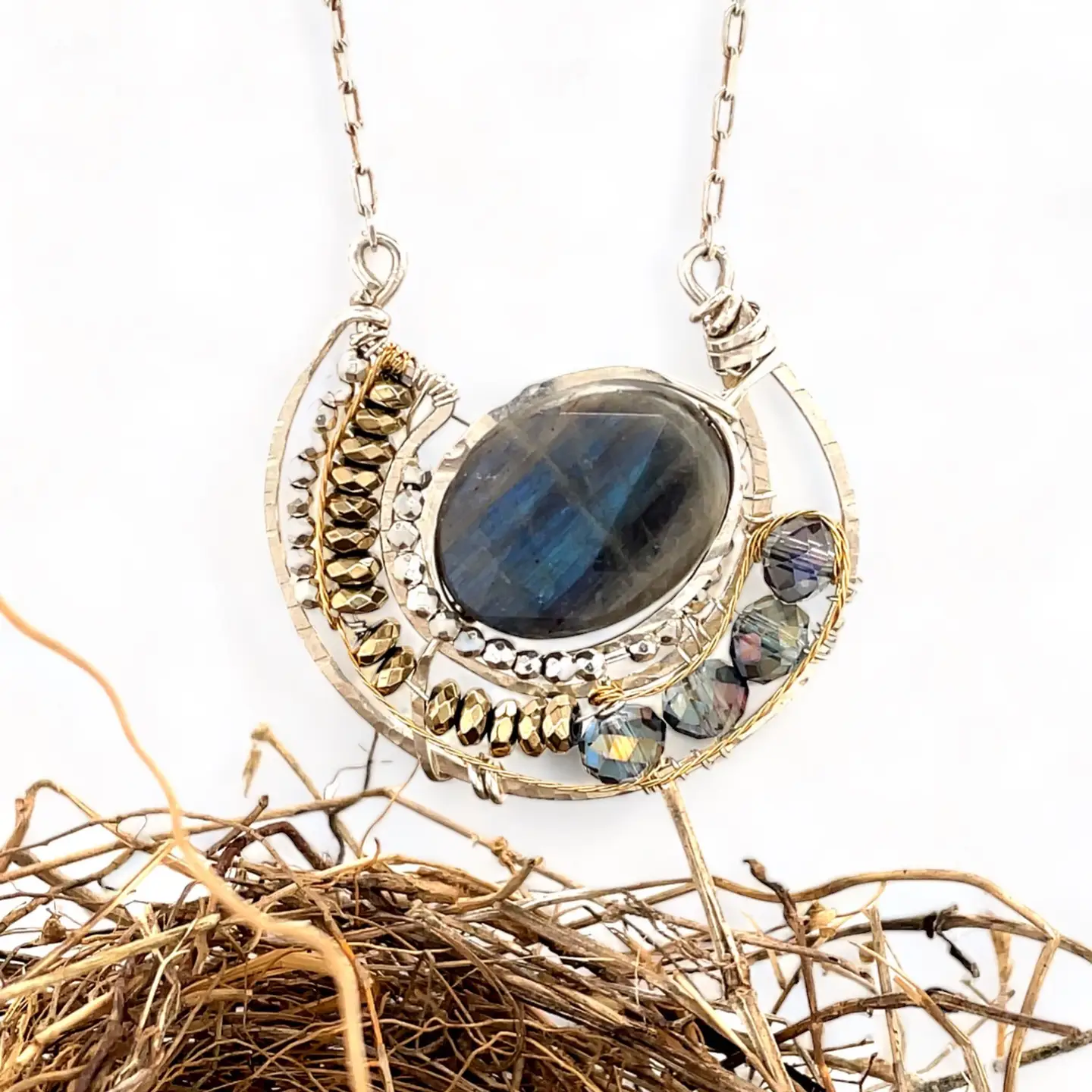 Art by any Means Jewelry – wholesale Pendant/charm necklace – Space Dust Labradorite Necklace 80137N1
