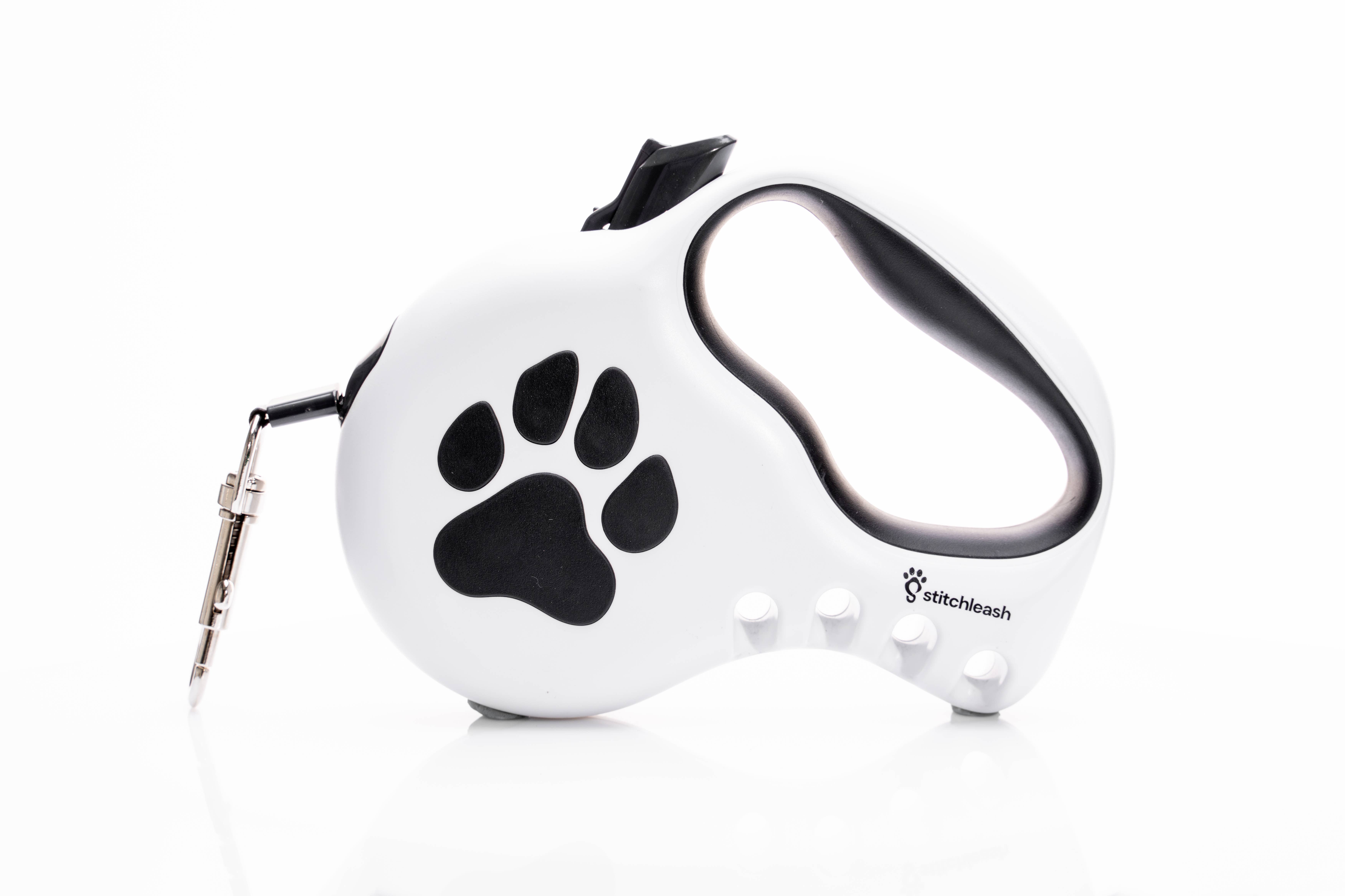 StitchLeash - Wholesale Pet Leash - Dog - StitchLeash® Coops Retractable Dog Leash with Clip & Go™ System – Black/White | 16–23 ft | 6 per case10