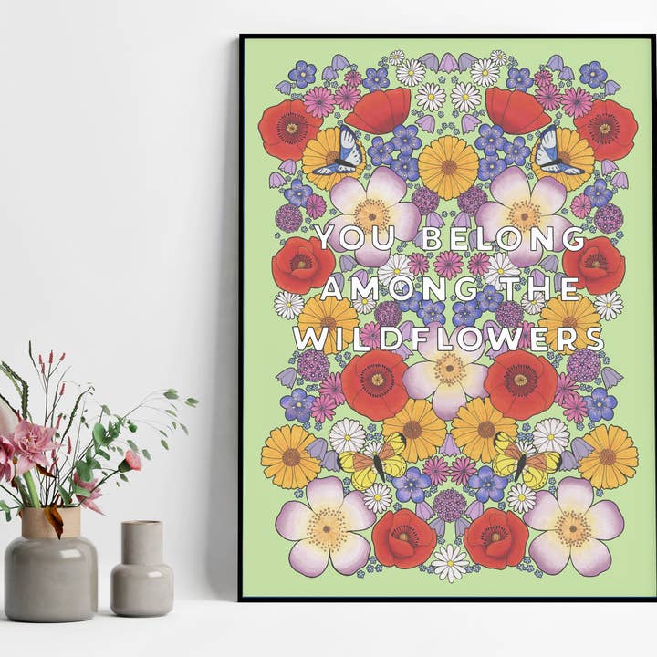 You Belong Among the Wildflowers - Art Print for wholesale by Paper Heart Stationery