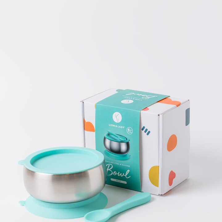 Lion & Lady - Wholesale Feeding Set - Baby - 18/8 Stainless Steel Feeding Bowl with silicone suction base