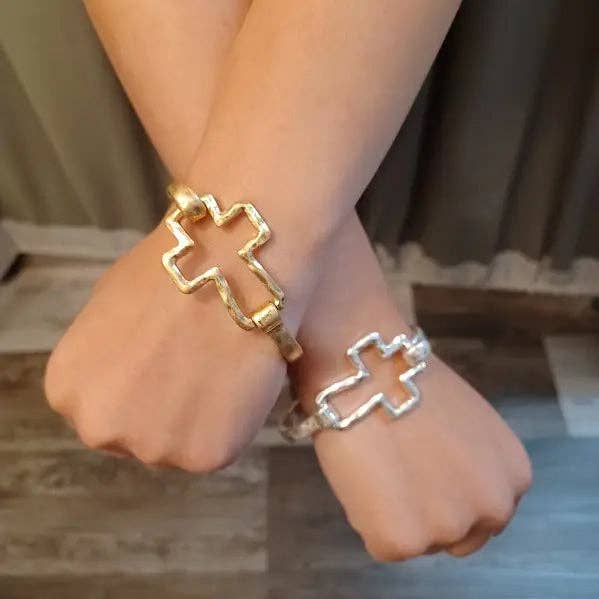 Paco Designs - Wholesale Cuff Bracelet - Beautiful Cross Cuff Bracelet Gold or Silver5