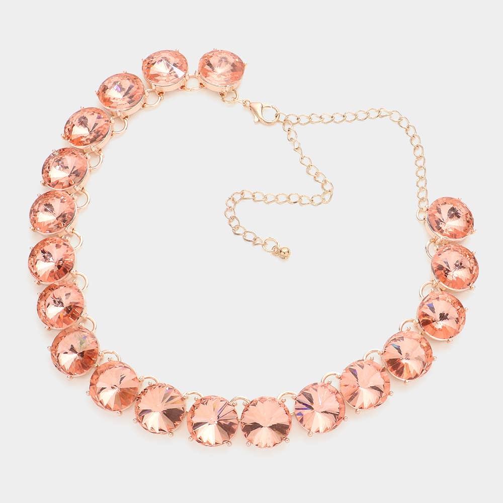 Sensibling Corp. - Wholesale Link & Chain Necklace - Round Stone Link Evening Necklace3
