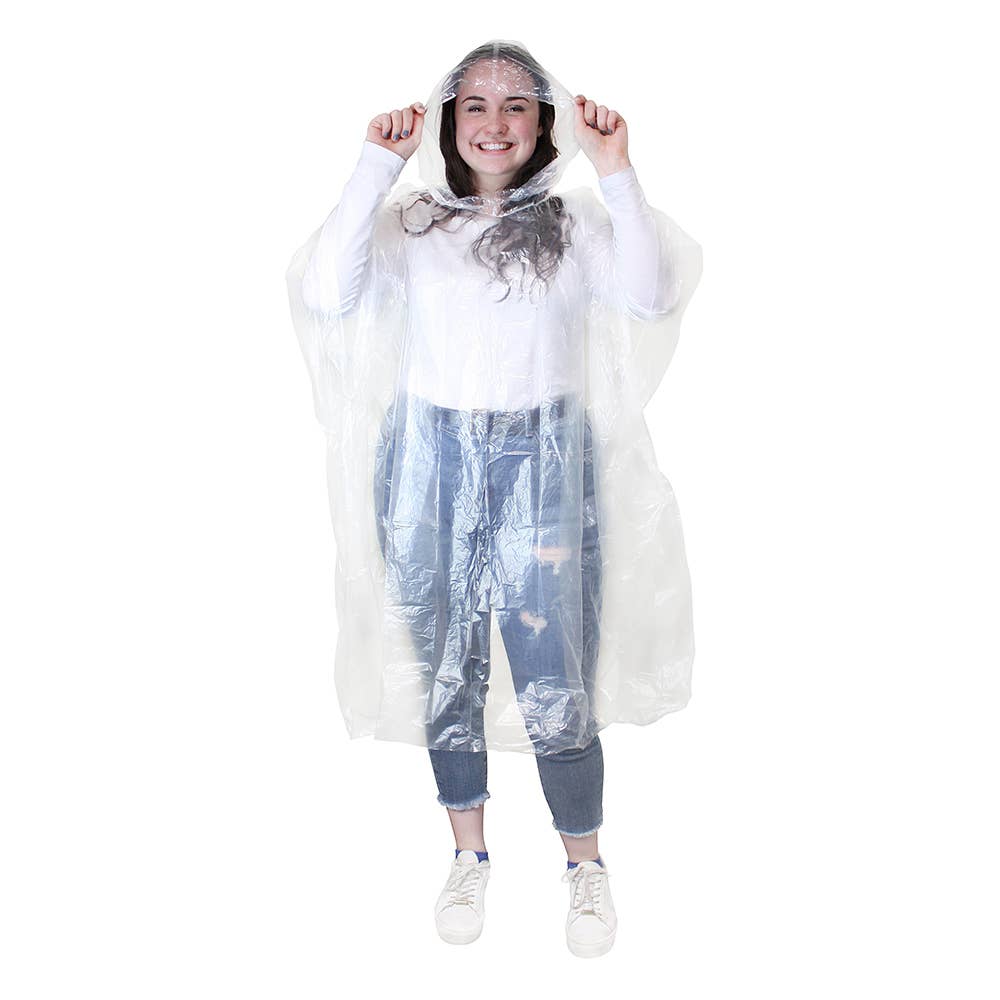 eBuyGB Craft Blanks - Wholesale Poncho - Women's - Disposable Waterproof Transparent Raincoat Poncho with Hood4