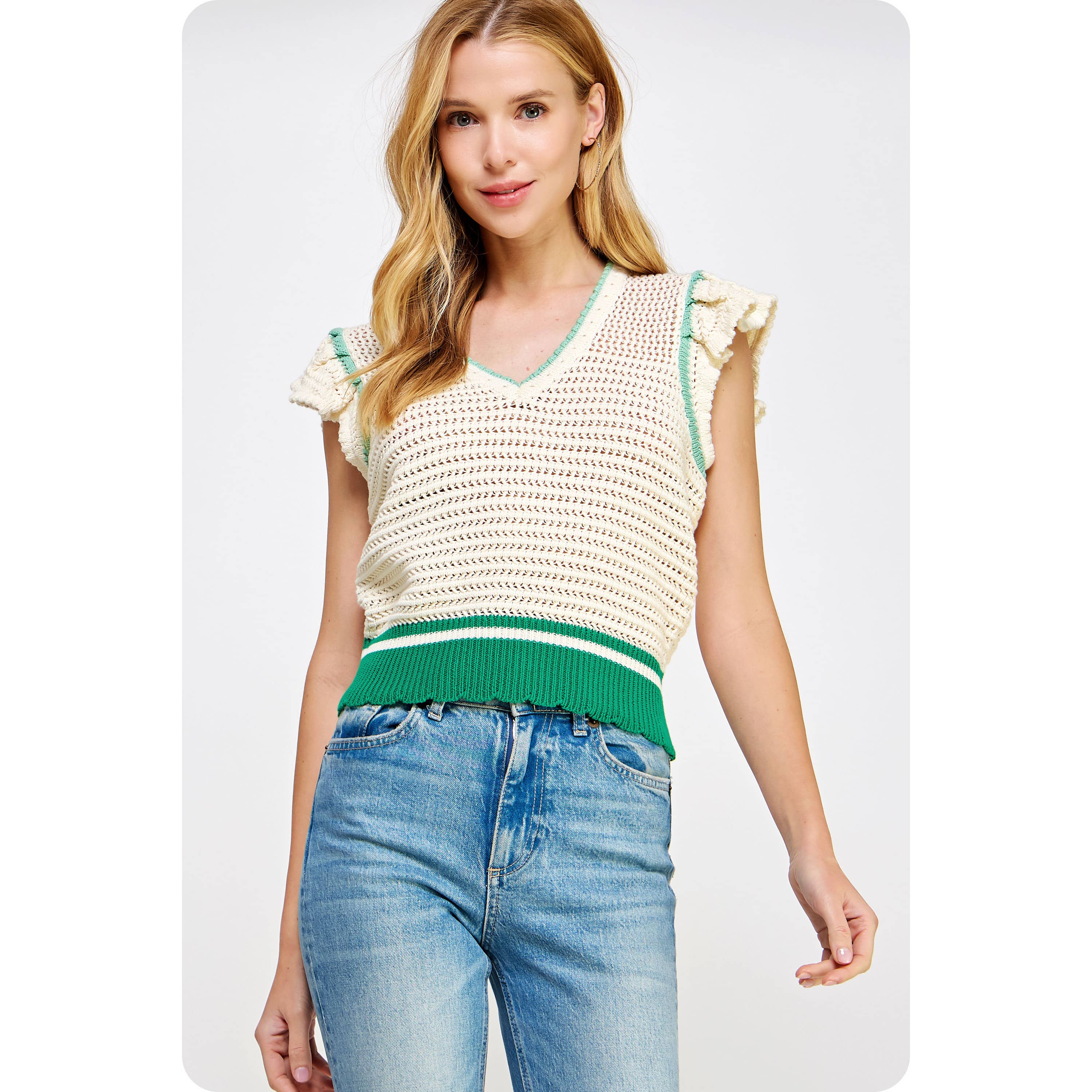 Strut & Bolt - Vente Haut en maille – femme - Haut en tricot à tissage ouvert au crochet16