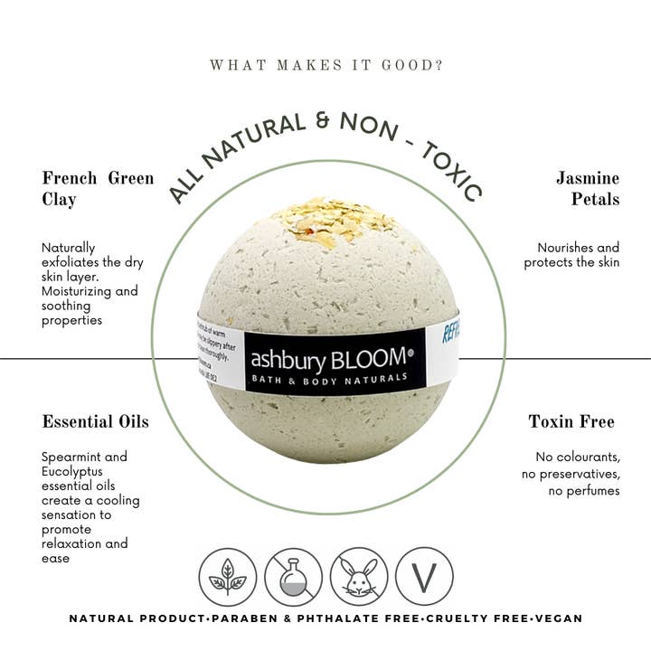 Ashbury Bloom - Wholesale Bath Bomb/Fizz - Refreshing Escape Bath Bomb - 165g | 5.8 oz3