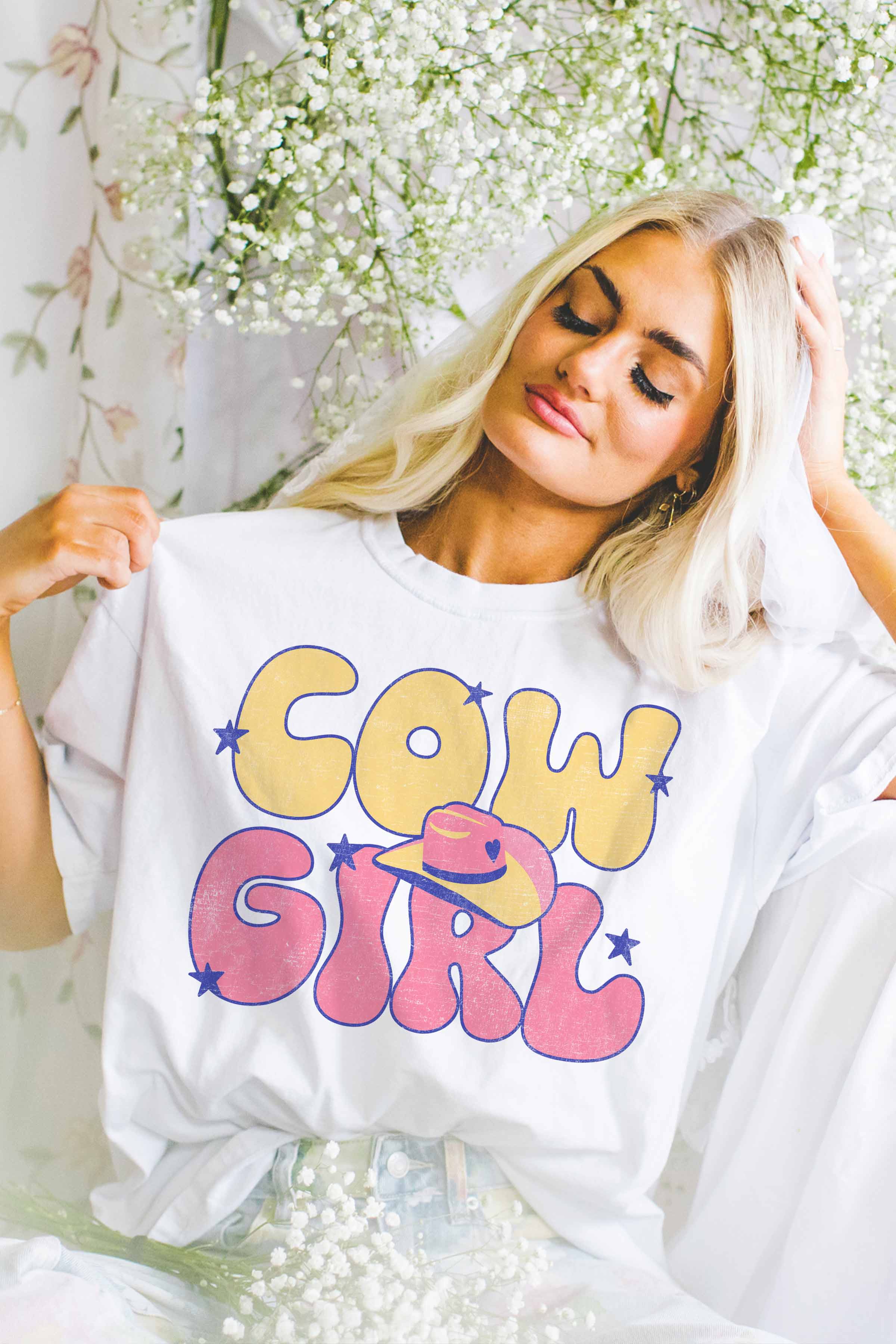 GOOD DAY STREET – wholesale T-shirts med screentryck – Dam – [G1313X-TS] - COWGIRL GRAFISK TEE0