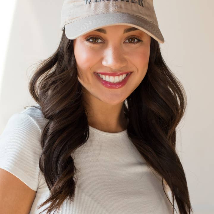 Panache Apparel Co. - Wholesale Baseball Cap - Women's - Tan & Gray Whiskey Weather Baseball Hat