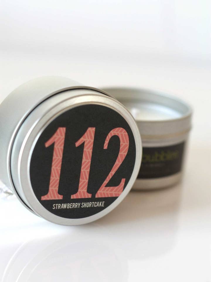 No. 112: STRAWBERRY SHORTCAKE // Natural Soy Candle // 6 oz for wholesale by Coco & Bubbles