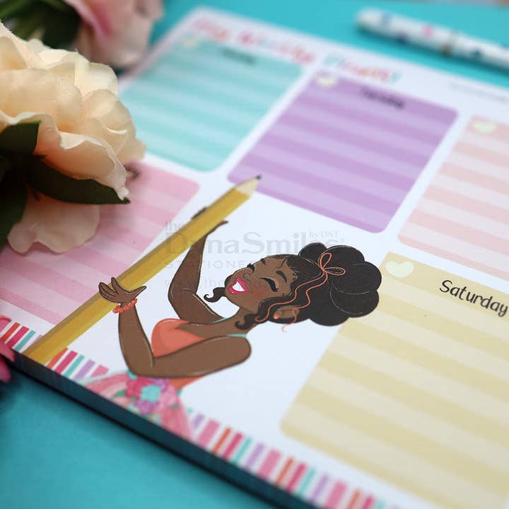 The DynaSmiles Stationery - Wholesale Notepad - "Creamsicle Colors" 10x7 Weekly Notepad Organizer, 50 Undated Tear Away Sheets