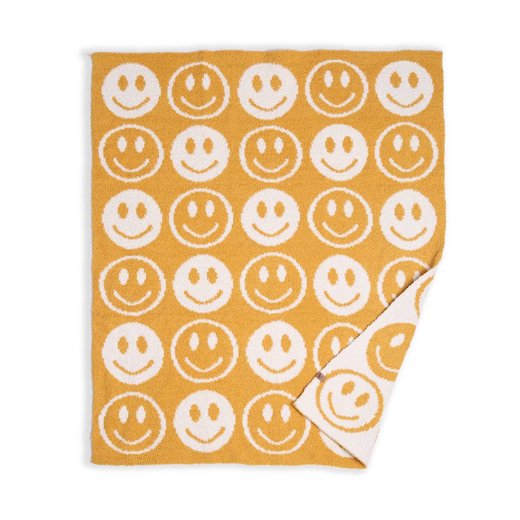 Fashion City – Engroshandel Sengetæppe - Børn og baby – Gentagne Happy Face Pattern Kids Throw Blanket8