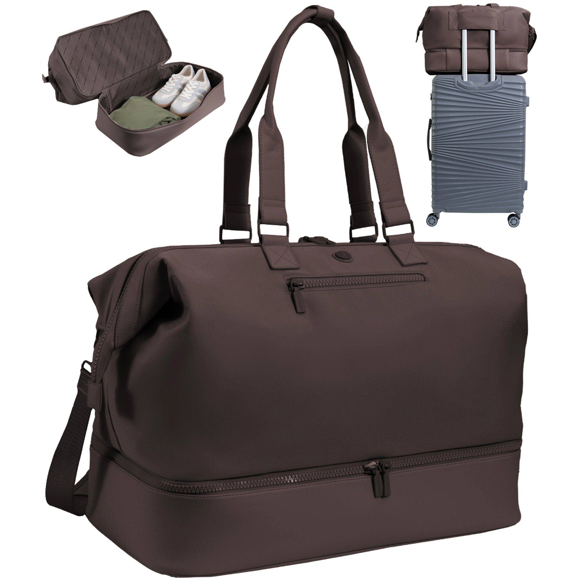 Magid - Wholesale Weekender Bag - Women's - Max Studio Sport Nylon & Faux Leather Drop Bottom Duffel Bag48