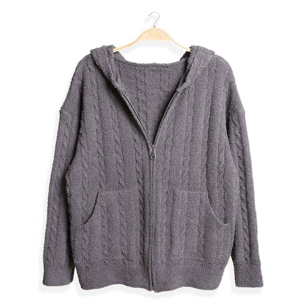 Fashion City - Vendita all'ingrosso Felpa con cappuccio - Donna - Felpa calda con cerniera monocolore tinta unita7