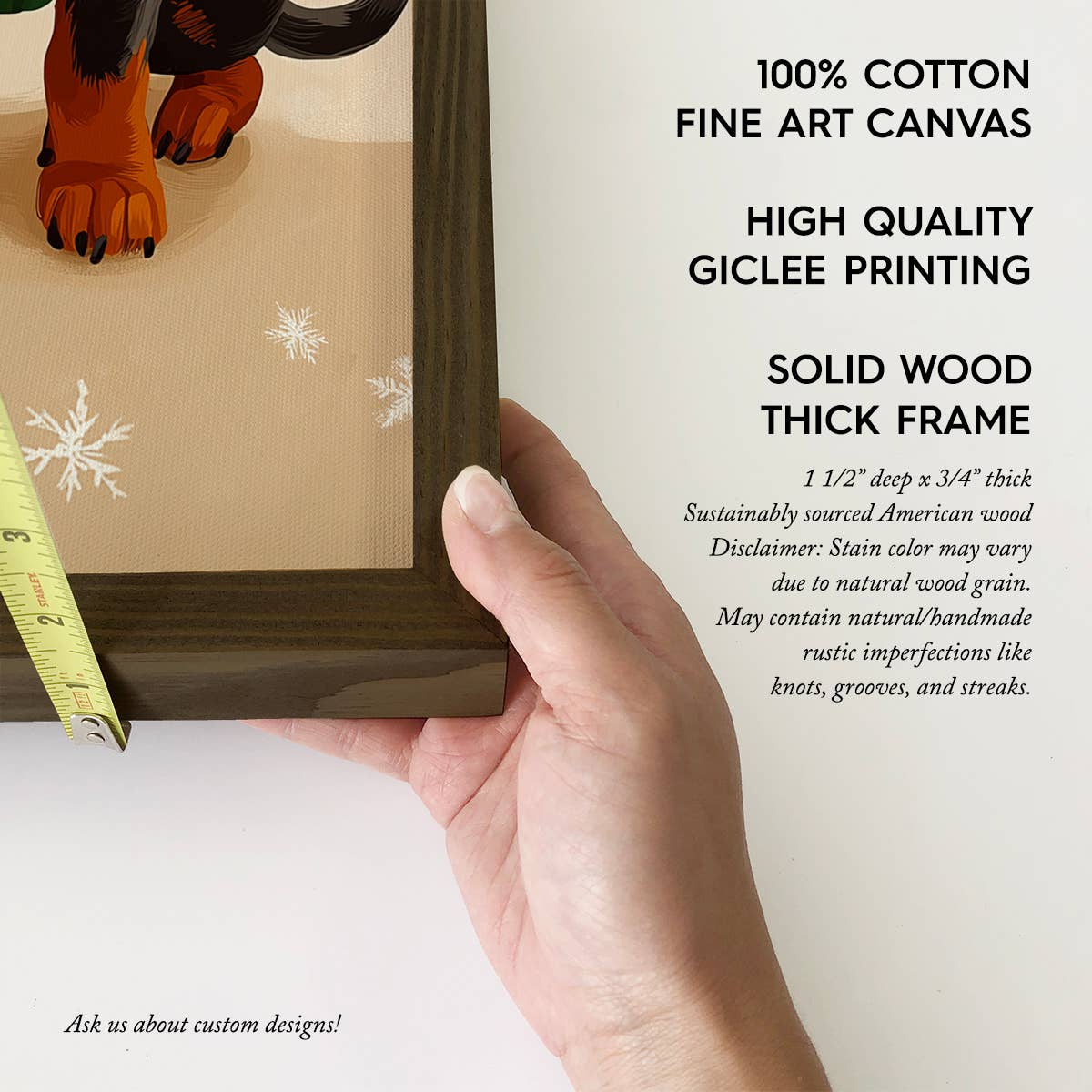 Hangout Home - Wholesale Art Print - Dachshunds Christmas Lights - Holiday Pup Canvas Art 3