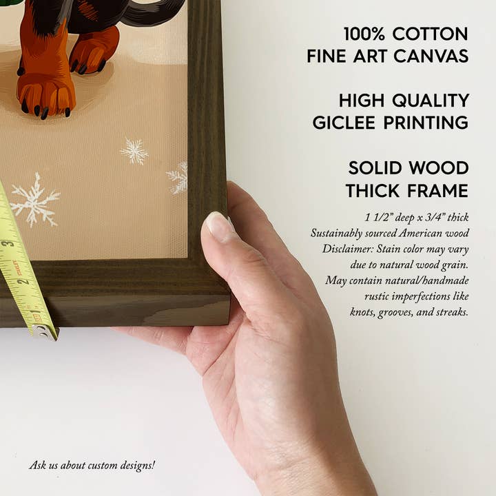 Hangout Home - Wholesale Art Print - Dachshunds Christmas Lights - Holiday Pup Canvas Art 3