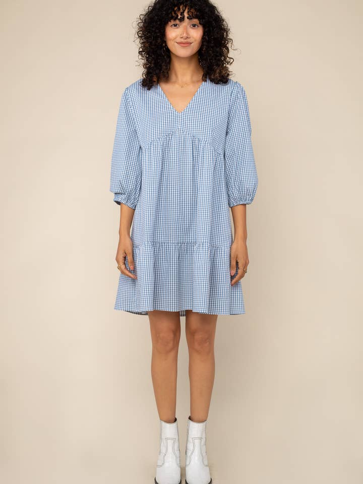 Phoebe Gingham Dress - Plus Size for wholesale by NLT