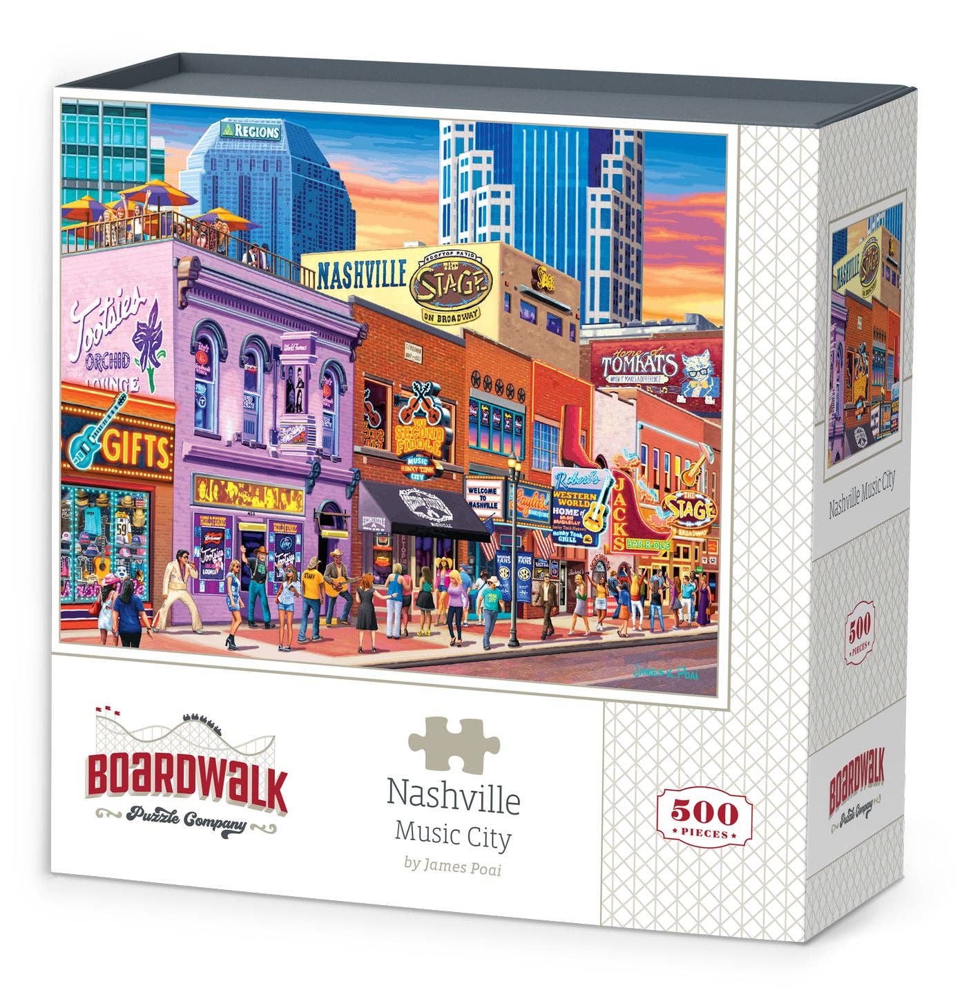 Boardwalk Puzzle Company - Wholesale Puzzle - Adult - Nashville Music City - 500 Piece0