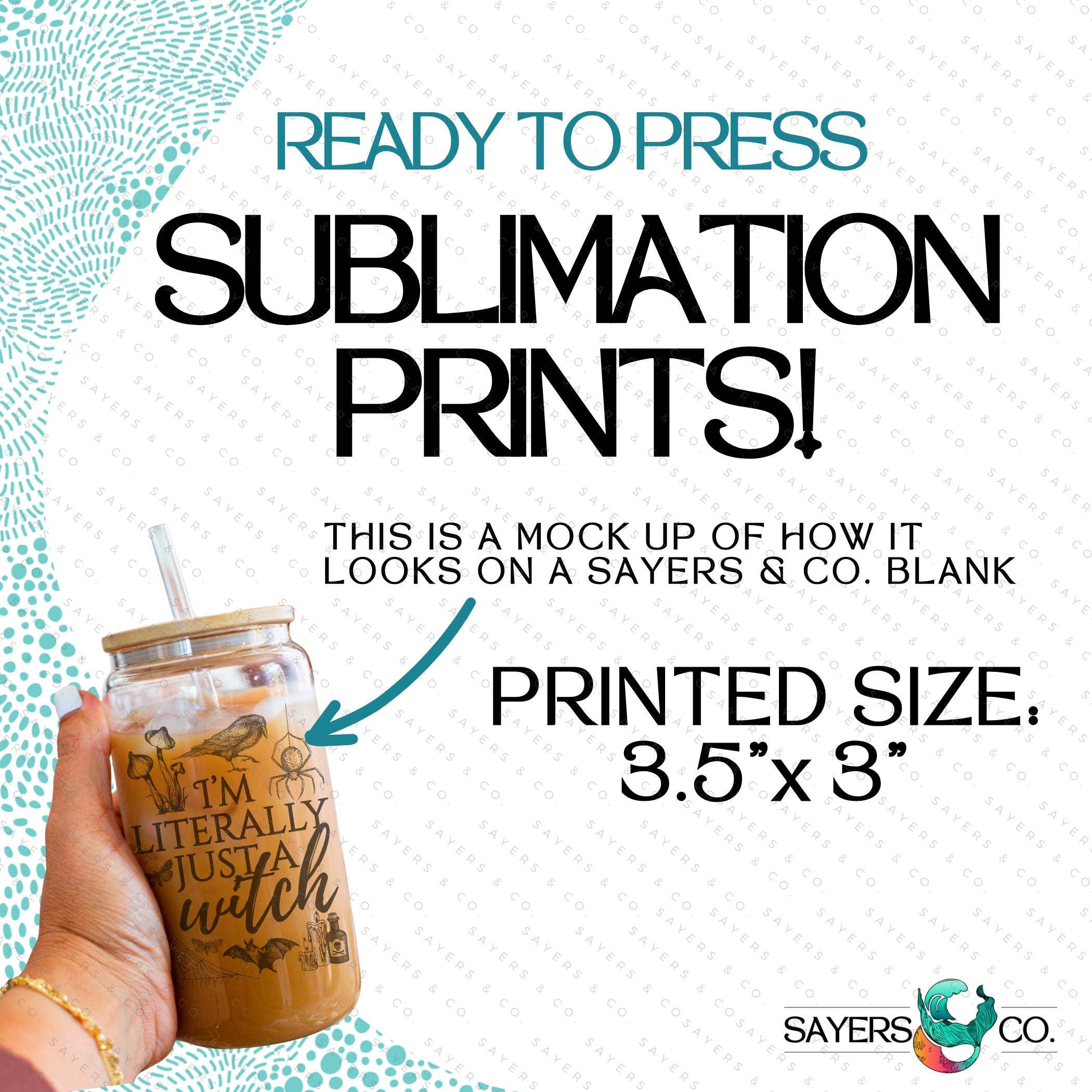 Sayers & Co. - Wholesale Sublimation Transfer - PRINTED Sublimation Transfer or Vinyl Print: I'm Literally Just A Witch - bat 16oz Print1