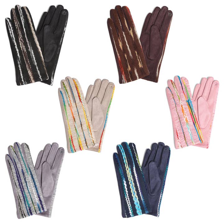 Women's Colorful Twist Touch Gloves for wholesale by Fashion City