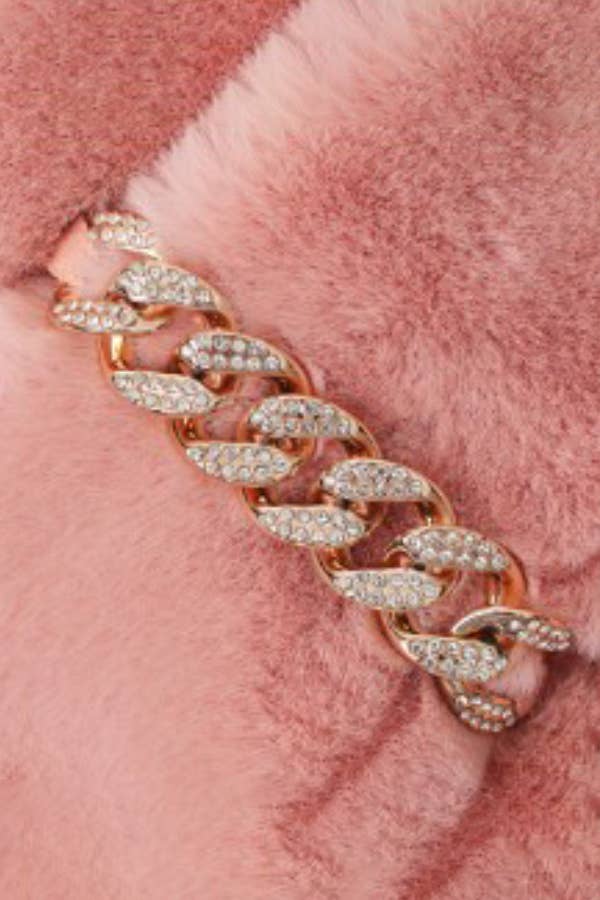 Cap Zone - Vendita all'ingrosso Sciarpa - Donna - Sciarpa a stola oblunga in pelliccia sintetica morbida con decorazione a catena cubana14