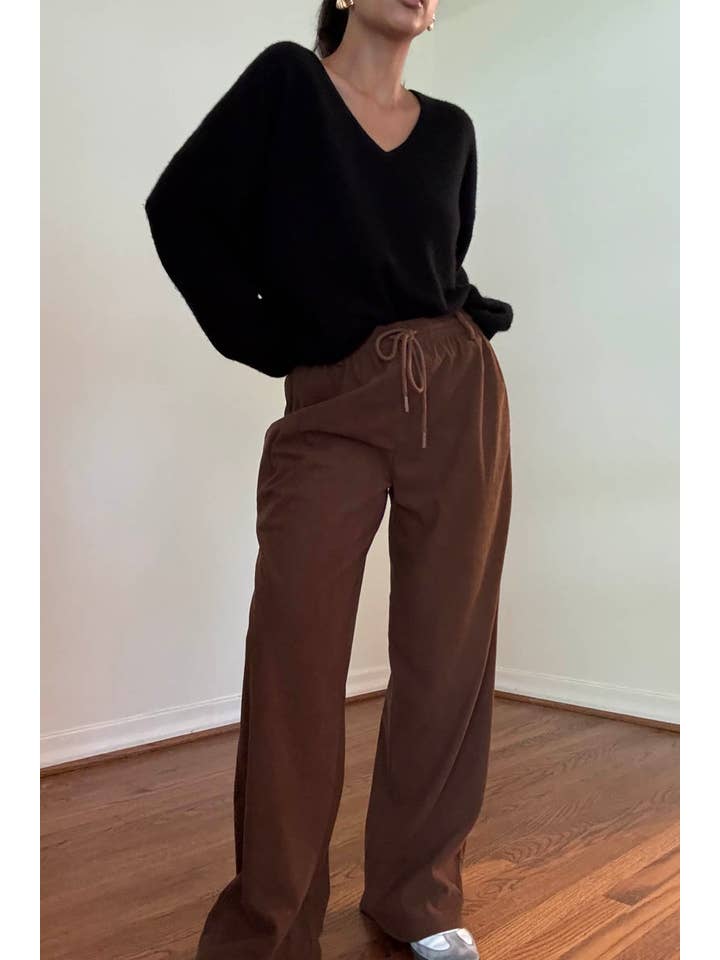 Salty - Wholesale Pants - Women's - CORD DRAWSTRING WIDE PANTS20