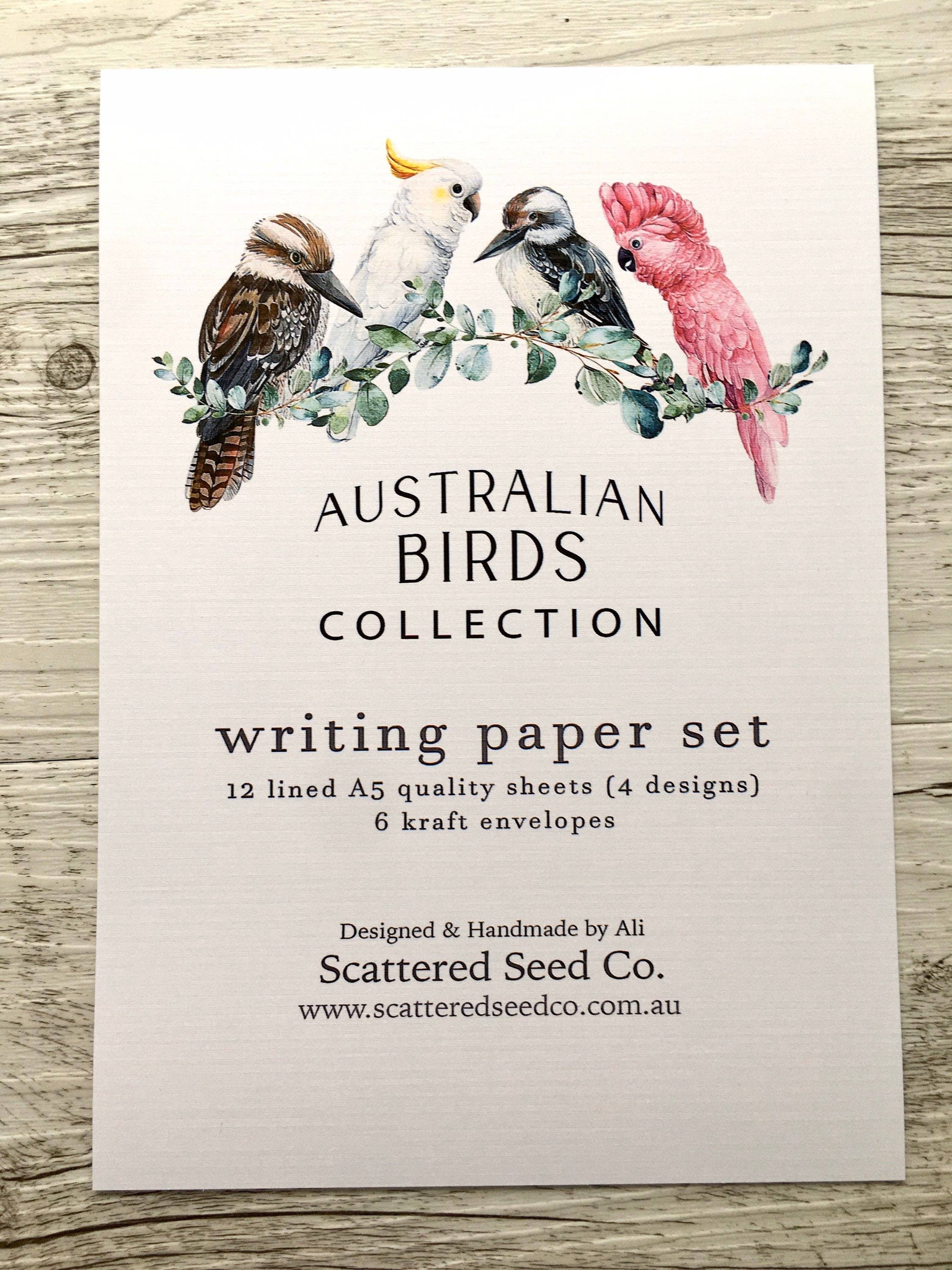 Scattered Seed Co - Wholesale Stationery/Notecard Set - AUSTRALIAN BIRDS Letter Writing Paper Set5