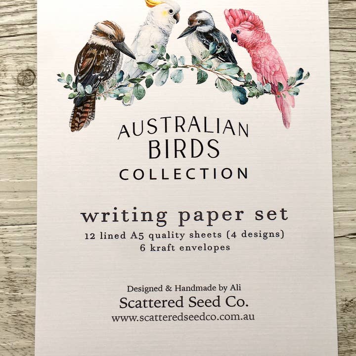 Scattered Seed Co - Vente Assortiments de papeterie/cartes - Papeterie pour lettres avec oiseaux australiens5