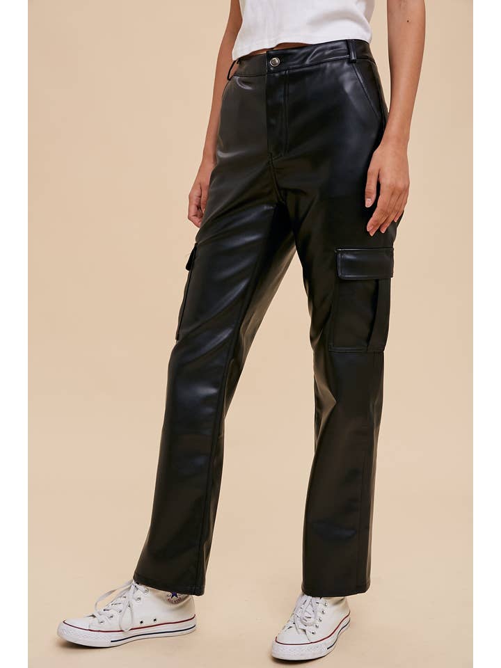 In Loom – wholesale Byxor - Dam – CARGO VEGAN LÄDERBYXOR1