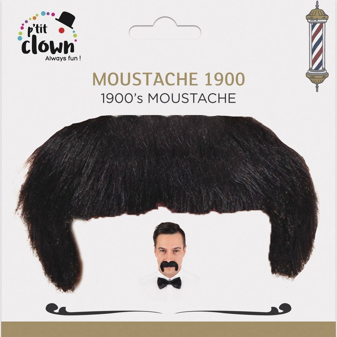 P'tit Clown - Wholesale Costume - Men's - 1900s Mustache - Black0