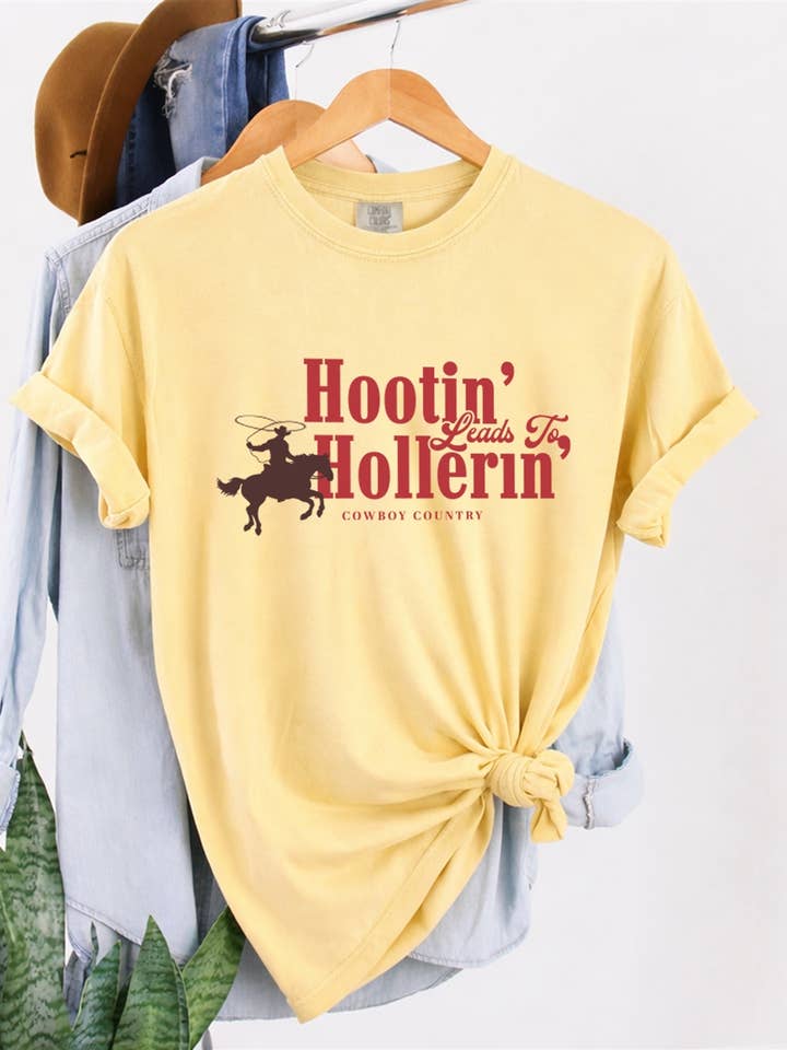 Cowboy Country Typografi Komfortfärger T-shirt för wholesale av PINK NABI