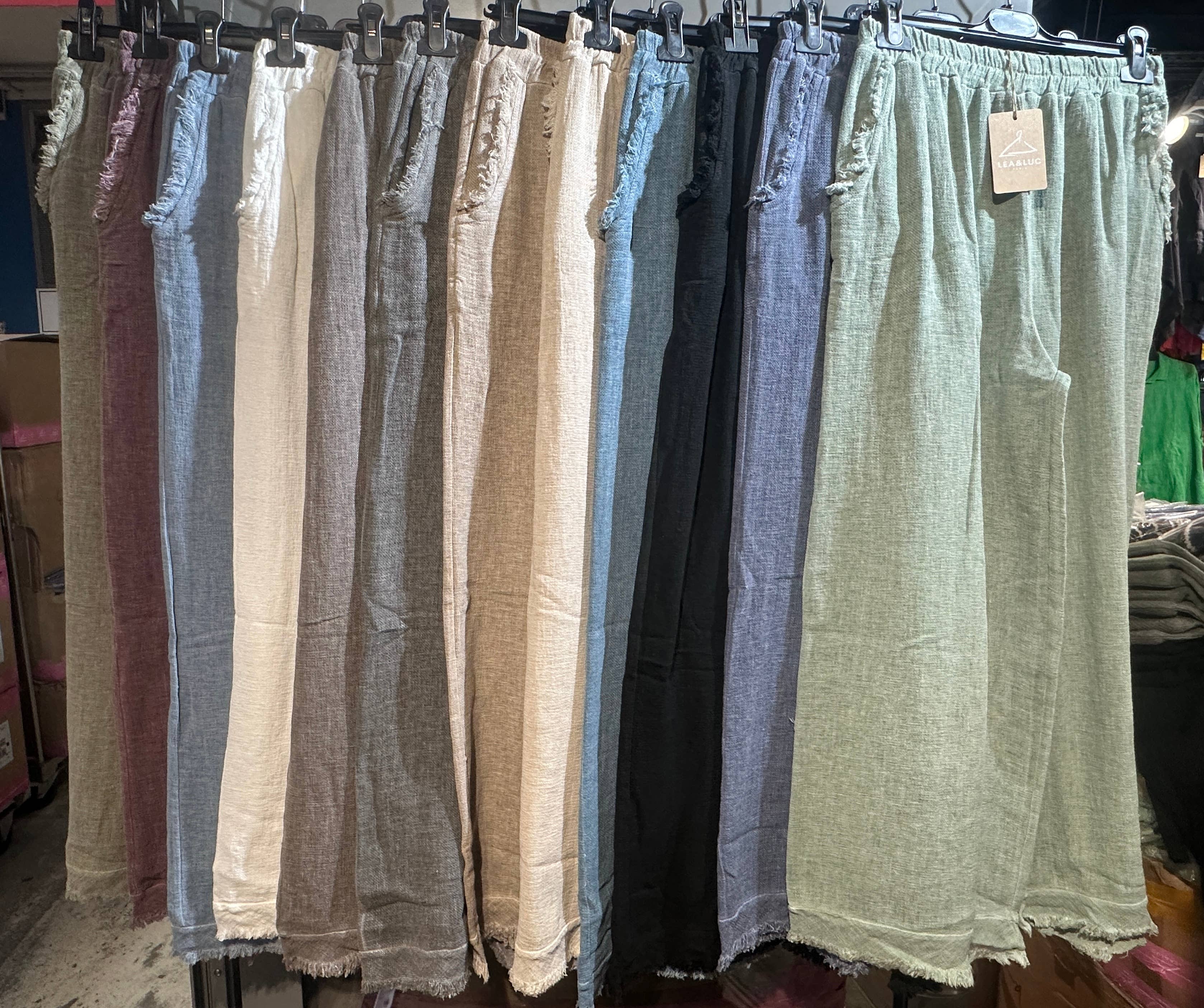 Lea & Luc - Grandes Tailles - Wholesale Pants - Women's - Plus size linen trouser SKU 999812