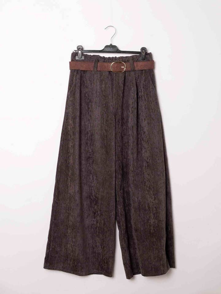 Pépouz' Paris - Wholesale Pants - Women's - Loose velvet trousers with belt PPN256812