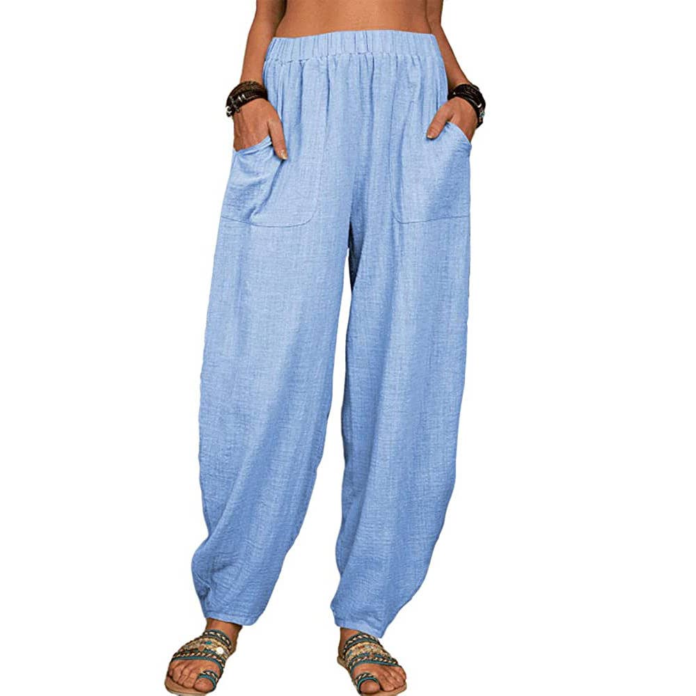 HIDDENBRAND - Wholesale Pants - Women's - Leisure cotton blend drawstring harlan pants6