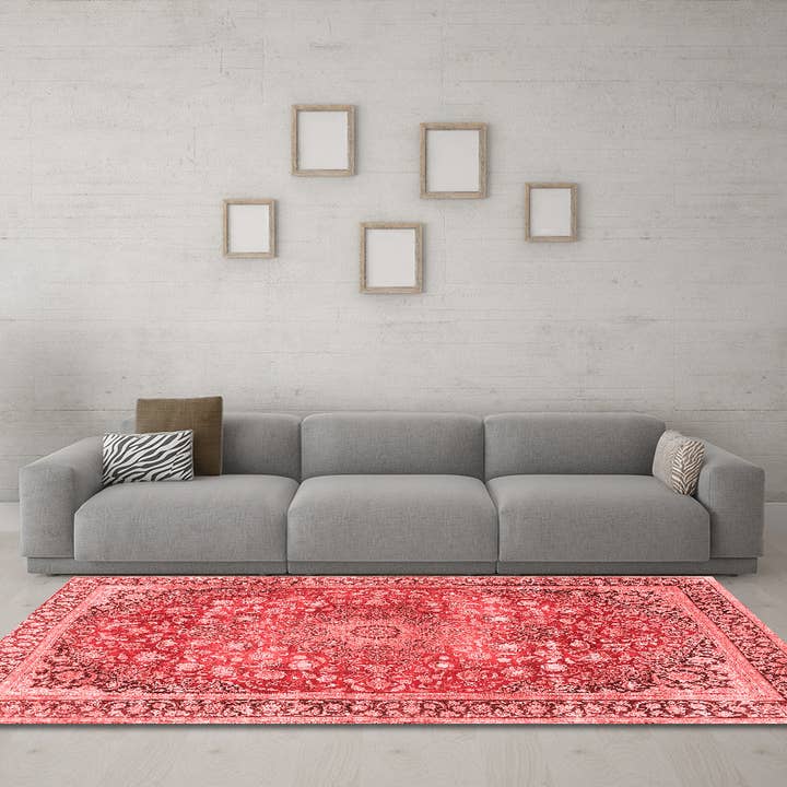 Maskintvättbar Medaljong Röda Traditionella Mattor för wholesale av Ahgly