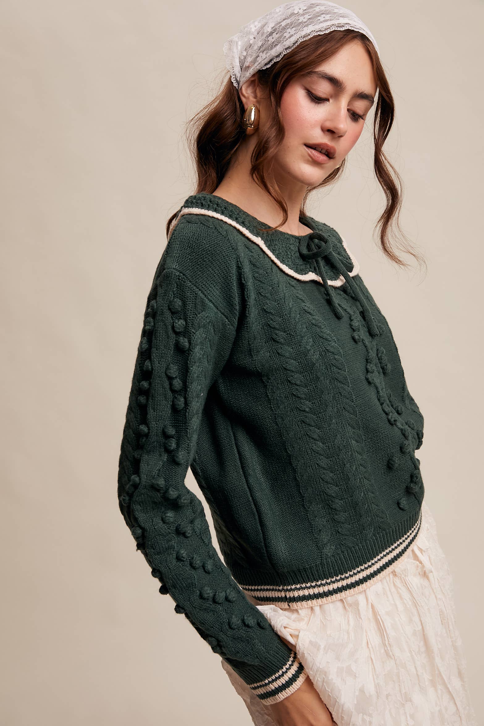 Listicle - Wholesale Knit Sweater - Women's - Pom Pom Cable Knit Sweater15