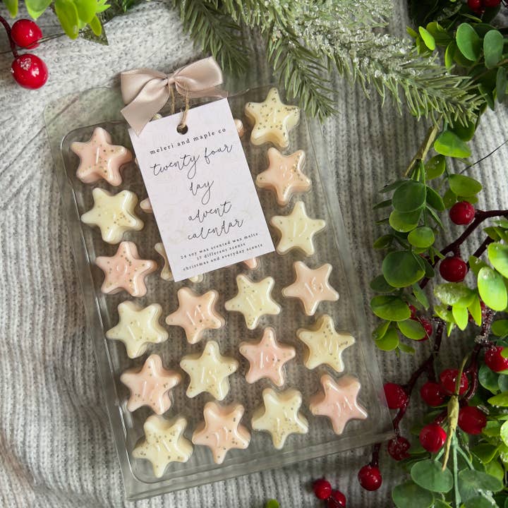 Meleri and Maple Co – wholesale Wax melt – 24-Day Soy Wax Melt Advent Calendar - Christmas/Holidays
