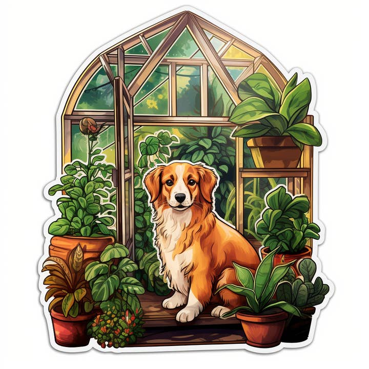 Greenhouse Dog waterdichte vinylsticker voor wholesale door Elizarae Co.