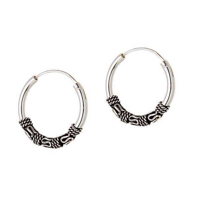 orecchini a cerchio in argento bali per la vendita all'ingrosso da parte di Juulry