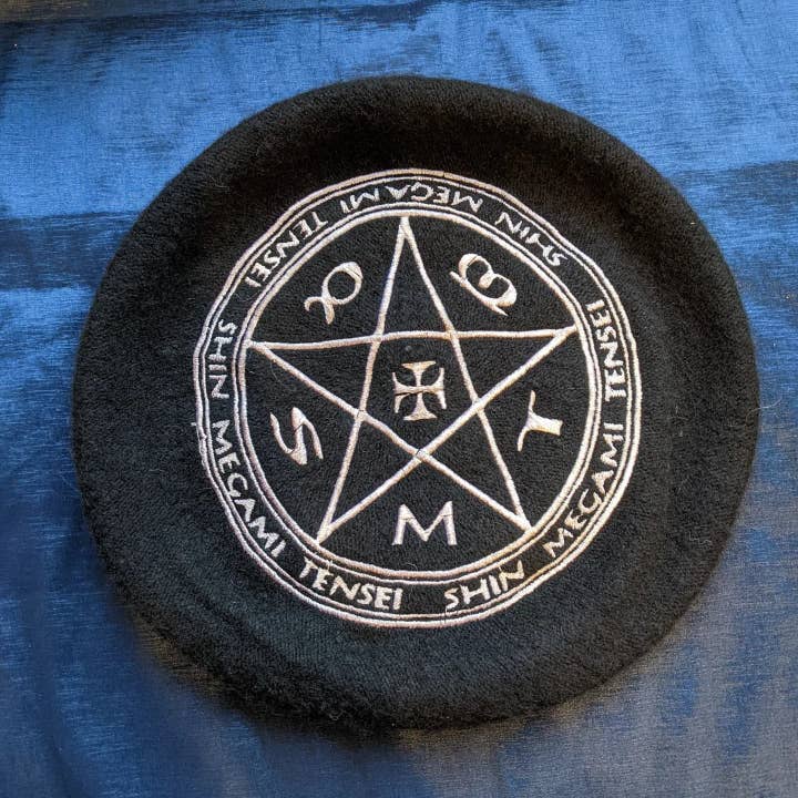 Mamukeeto - Wholesale Beret - Women's - Shin Megami Tensei Beret | Embroidered | SMT | Acrylic/Wool Blend | 11" Diameter
