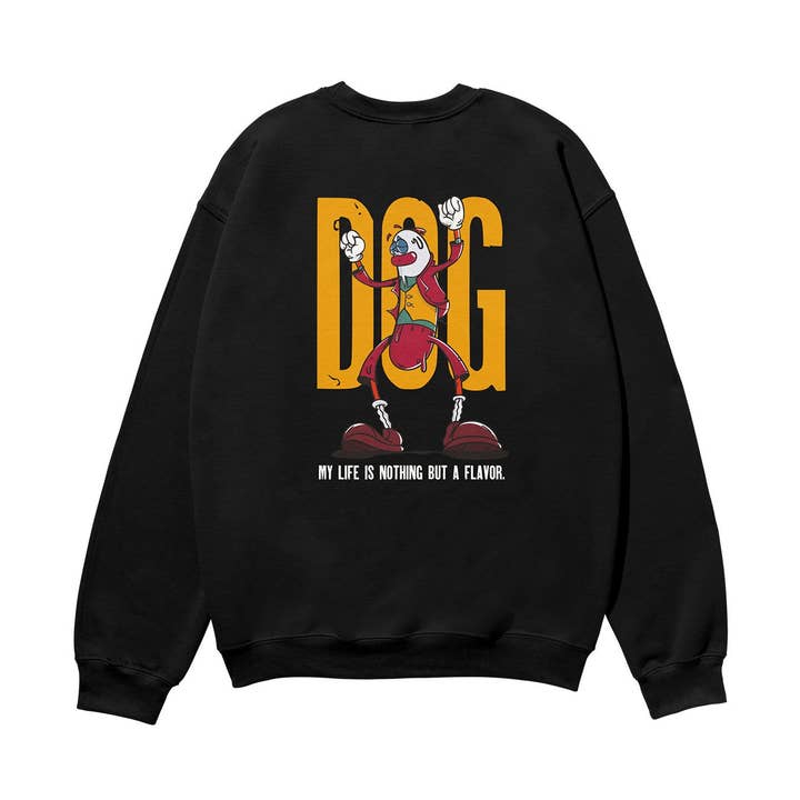 Hund Tungvægt Økologisk Sweatshirt Sort for engroshandel hos Weekend Concept