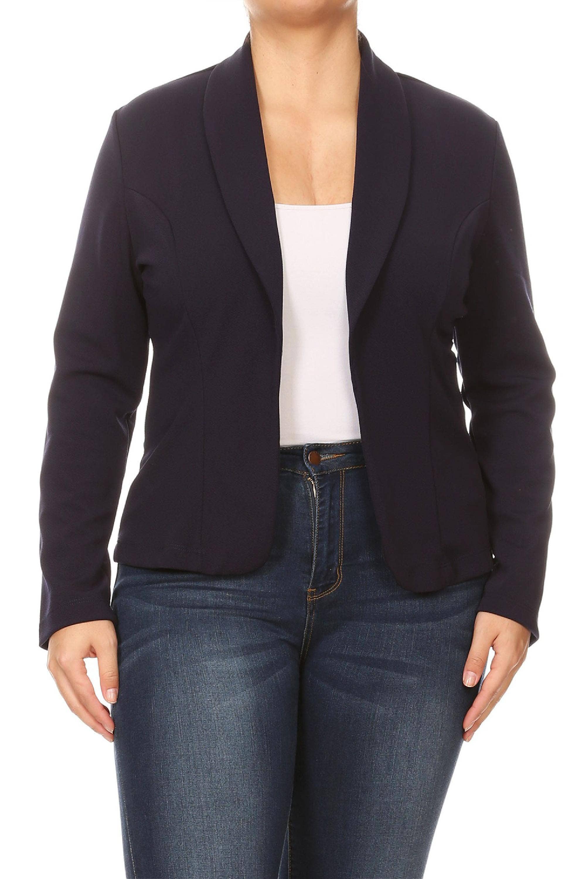 MOA COLLECTION - Wholesale Blazer - Women's - Women's Solid Casual Plus Size Trendy Blazer Jacket32