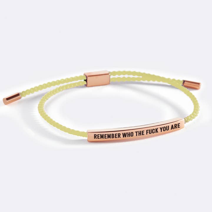 Mint & Lily - Wholesale Woven/Braided Bracelet - Bold Remember Who the F♥ck You Are Tube Bracelet15