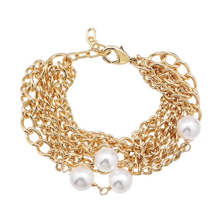 Gyldent armbånd med perler for engroshandel hos Ottaviani